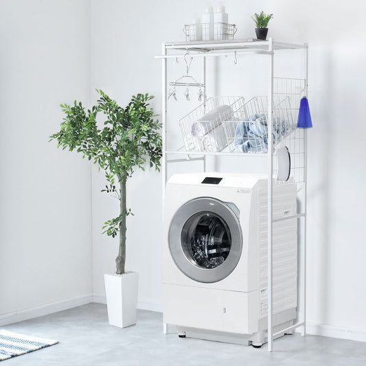 洗濯機周りをすっきり!伸縮可能なランドリーラック「ミラナ」【新商品発売】