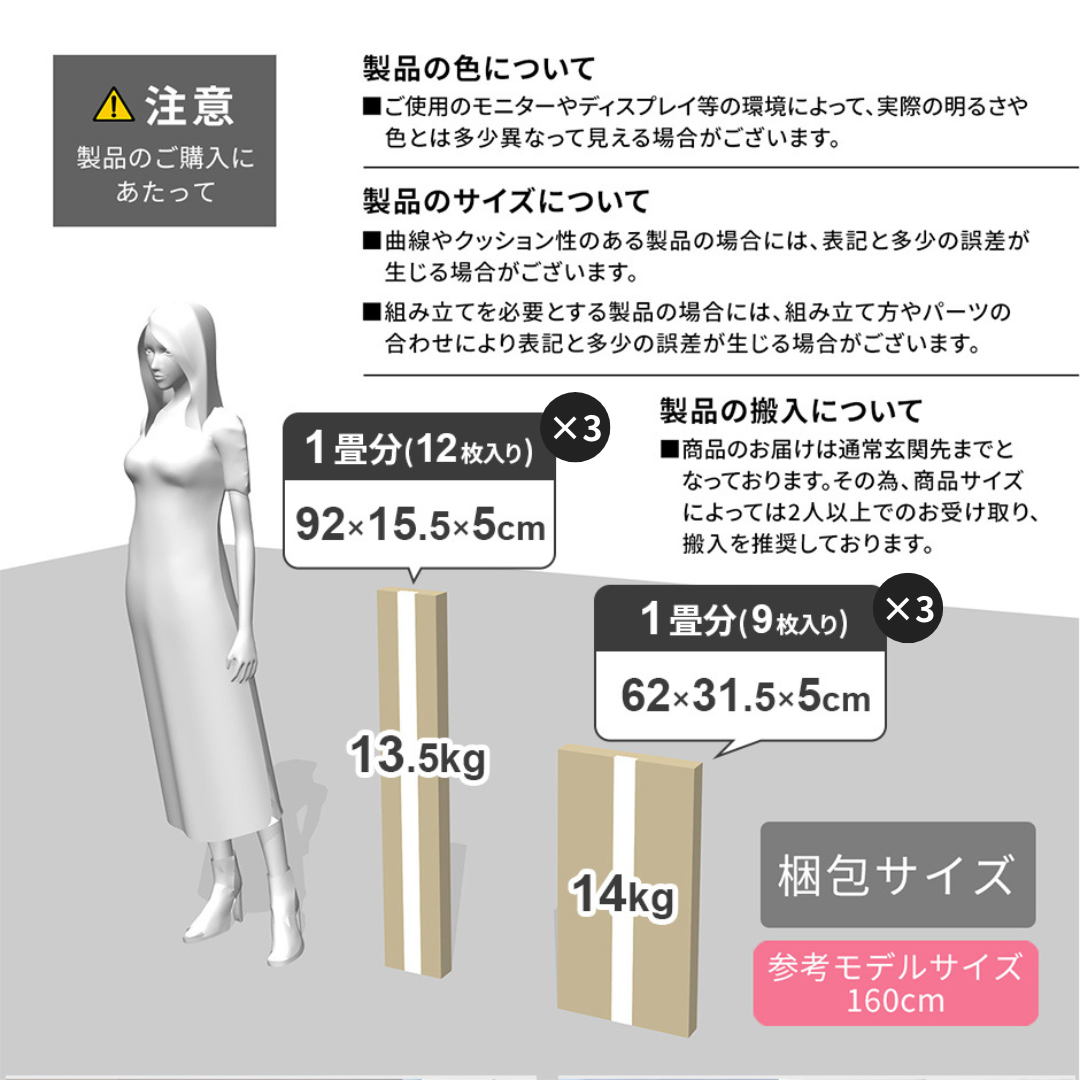 フロアマット 3畳用(1畳分×3) ゾーイ