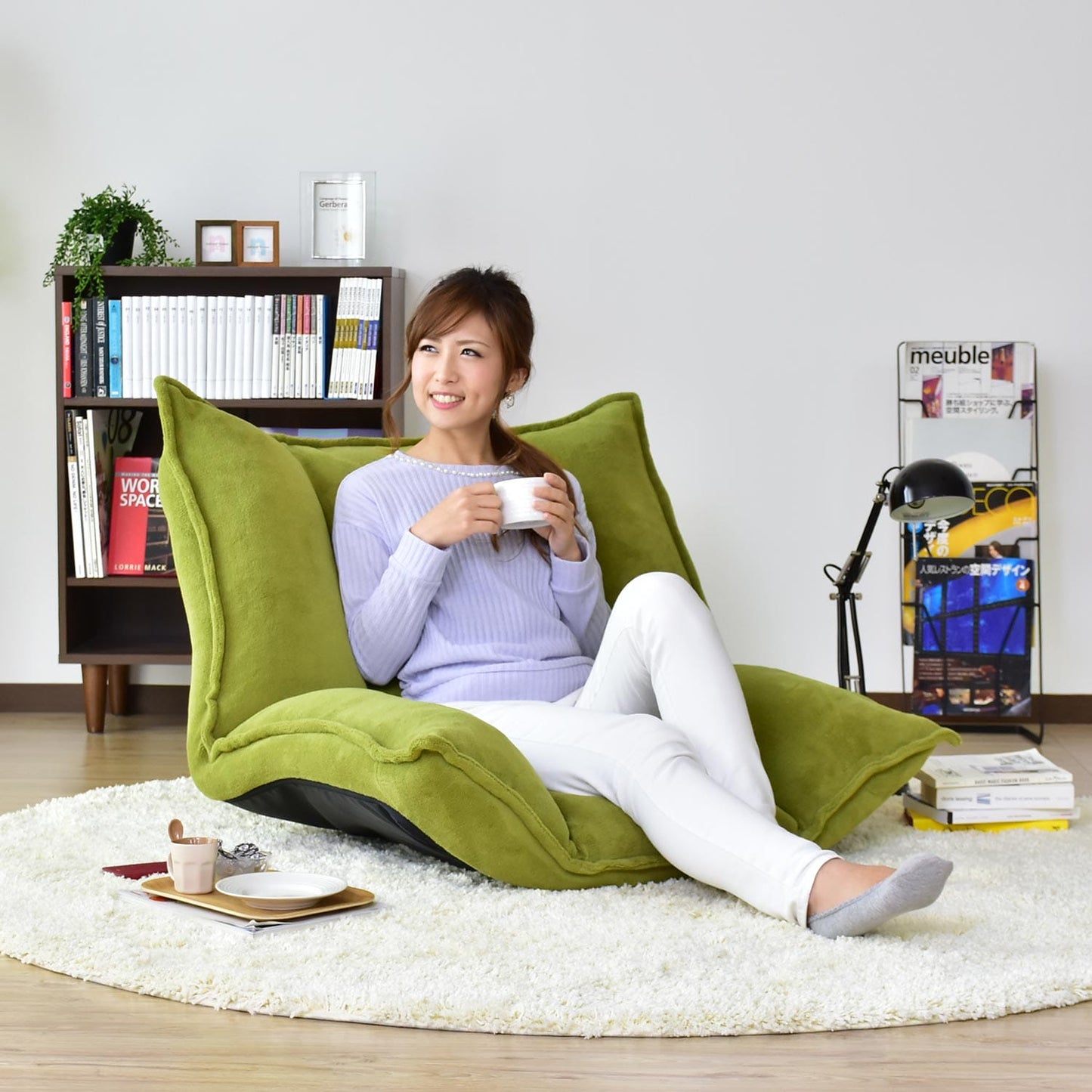 ソファー ひとりがけ ロータイプ 座椅子 各部リクライニング バーニーズ1P