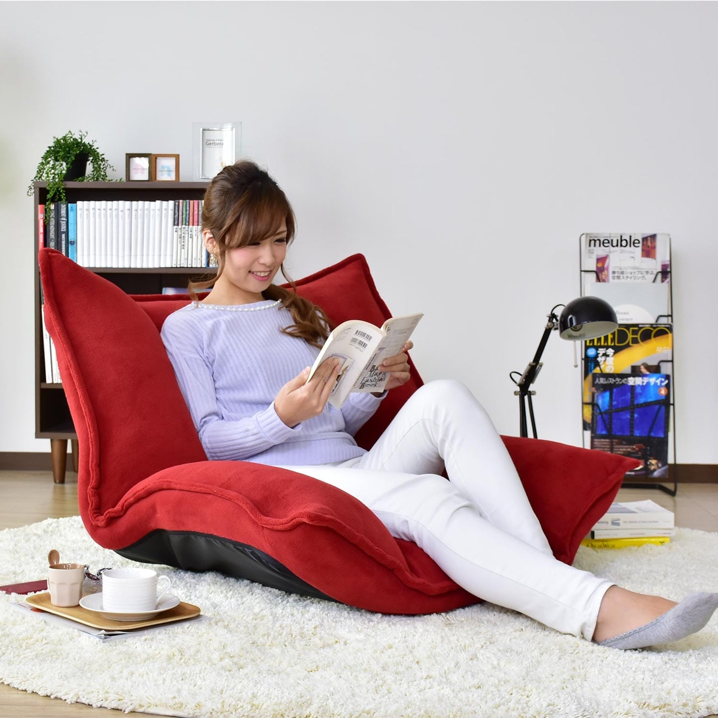 ソファー ひとりがけ ロータイプ 座椅子 各部リクライニング バーニーズ1P