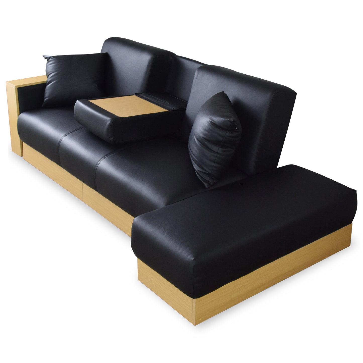 ソファーベッド 2人用ソファ シングル 収納 テーブル付き 幅206 ナトゥーラ