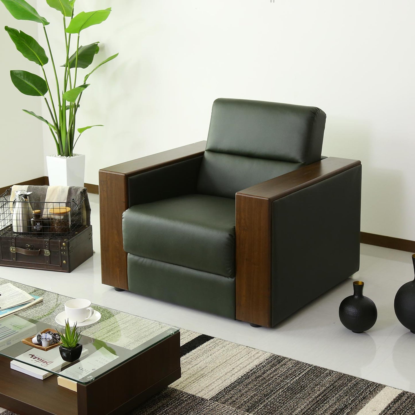 ソファ ひとりがけ 一人掛け ソファー 1人掛け 応接室 待合室 レザー 合皮 応接ソファー サンプトン