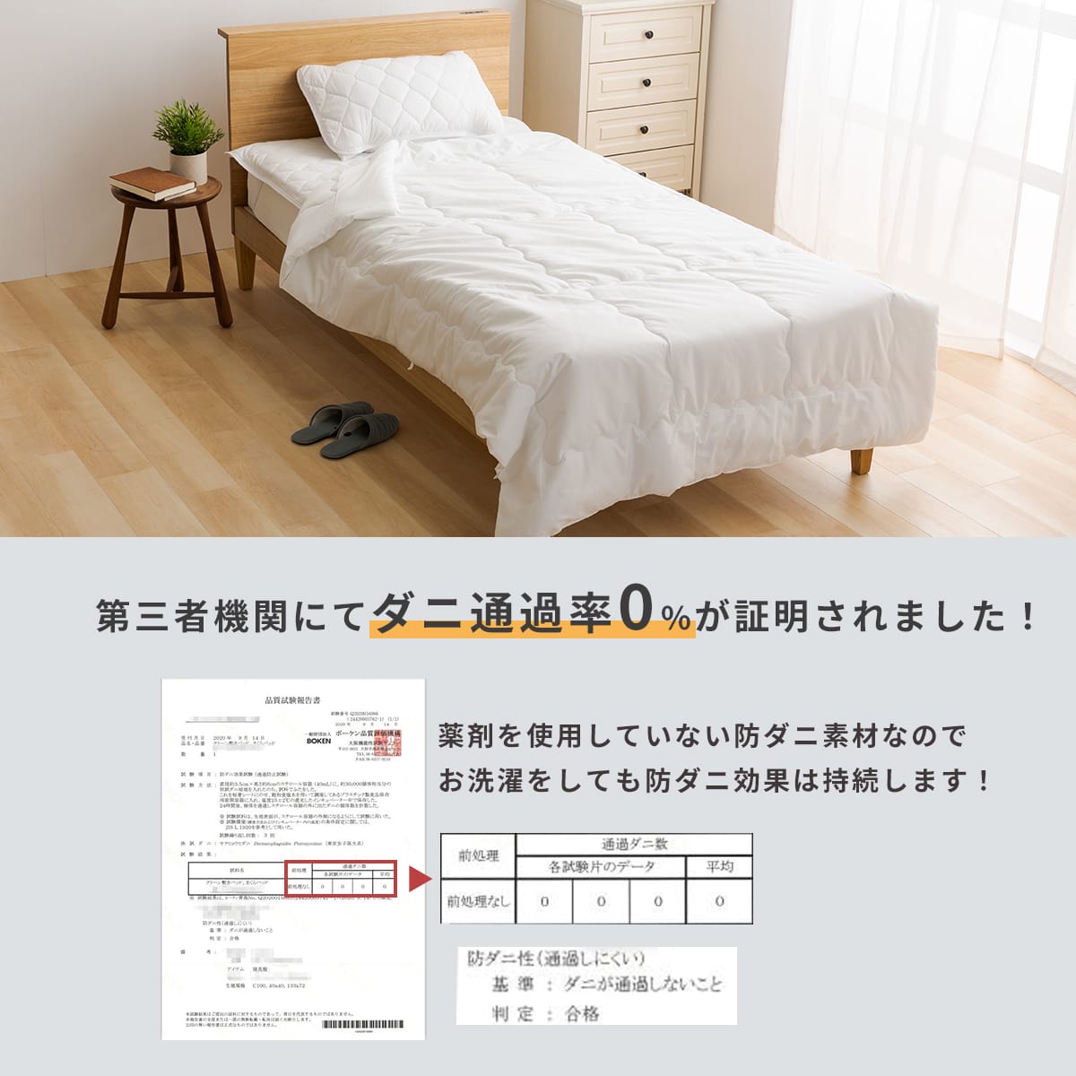 シングル ダニを通さない敷パッドS
