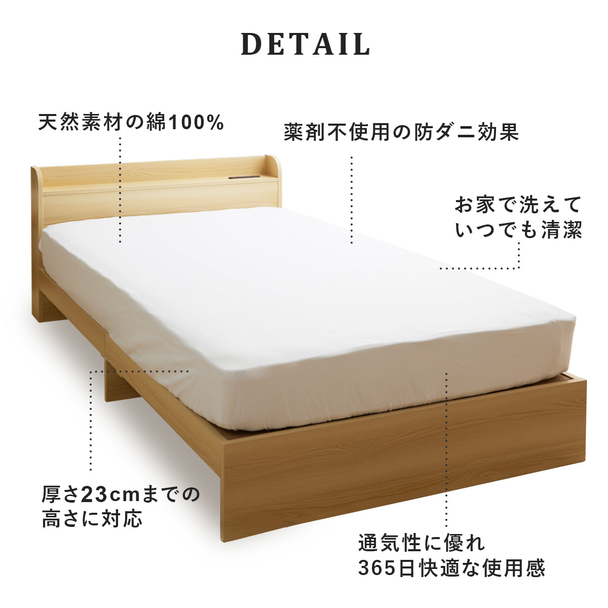 【シングル】ダニを通さないボックスシーツS