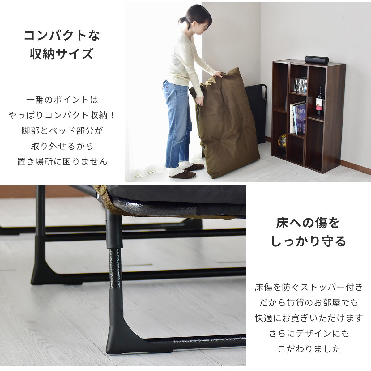 リクライニングチェア ひとりがけ アウトドア ソファベッド 折りたたみ ベッド シングル 簡易ベッド 幅60cm ダスク