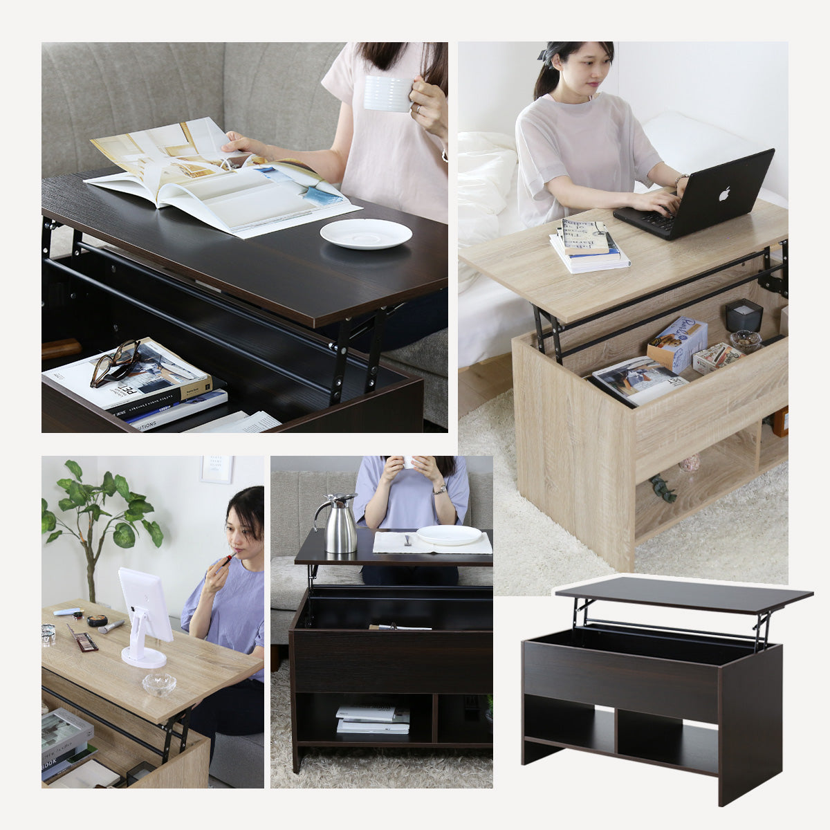 天板昇降式テーブル フレア 90×48