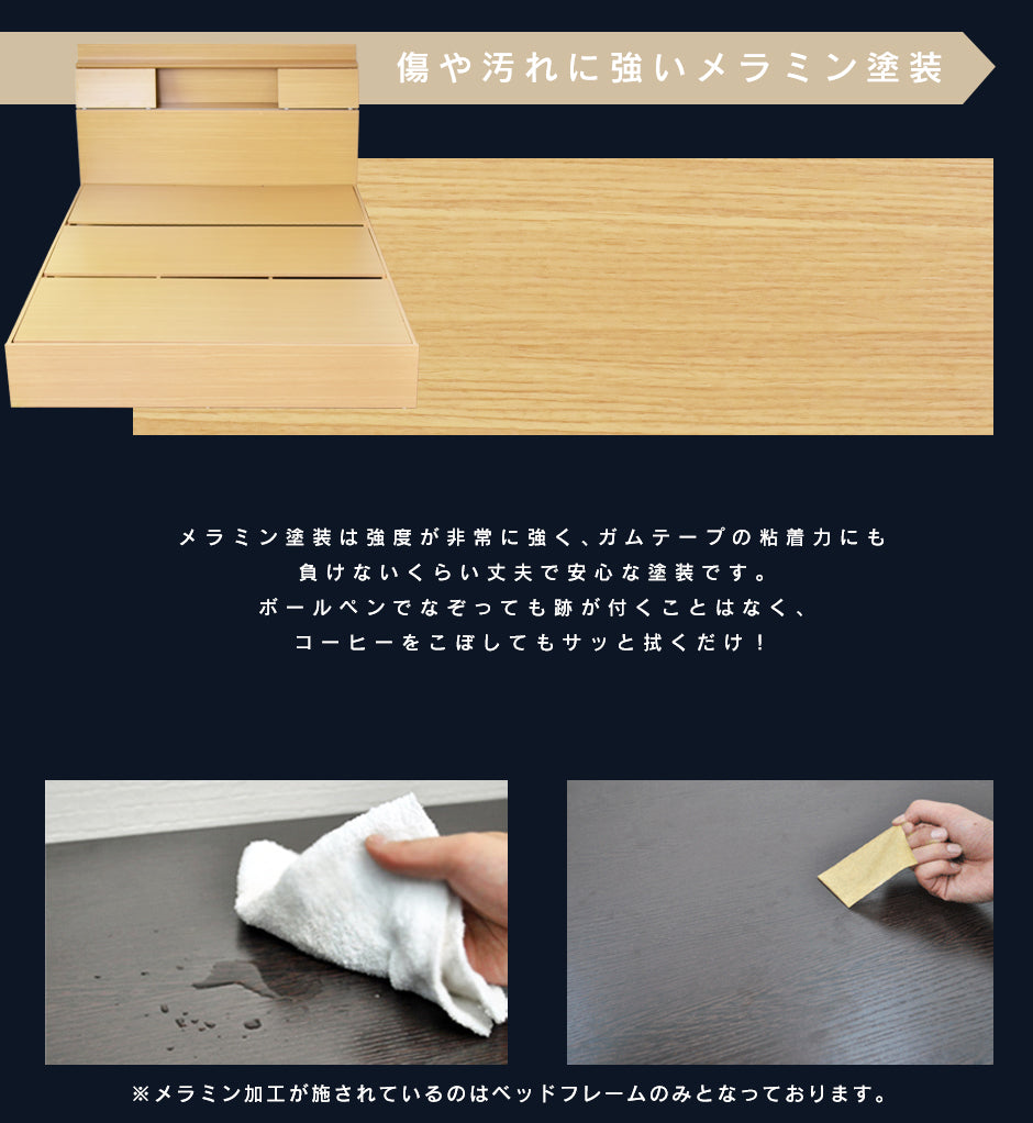 ベッド シングル フレーム 収納付き スライド扉 コンセント 組立式 グラード
