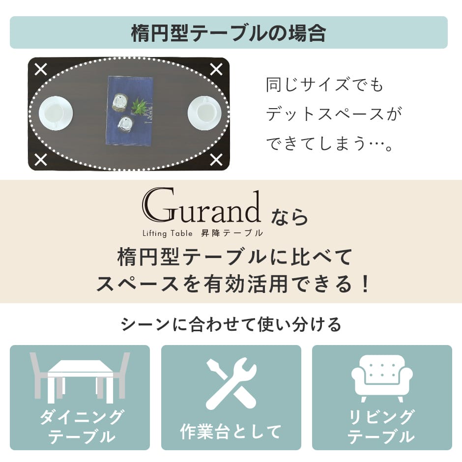 【幅90】 昇降テーブル リフティングテーブル 無段階 ガス圧 ペダル昇降式 グラン