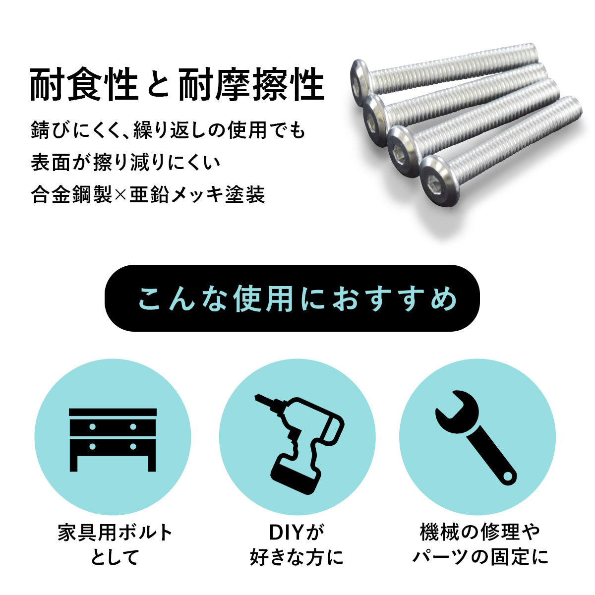 M6×20mm~40mmネジ 各100本入り/M6ナット300個入り