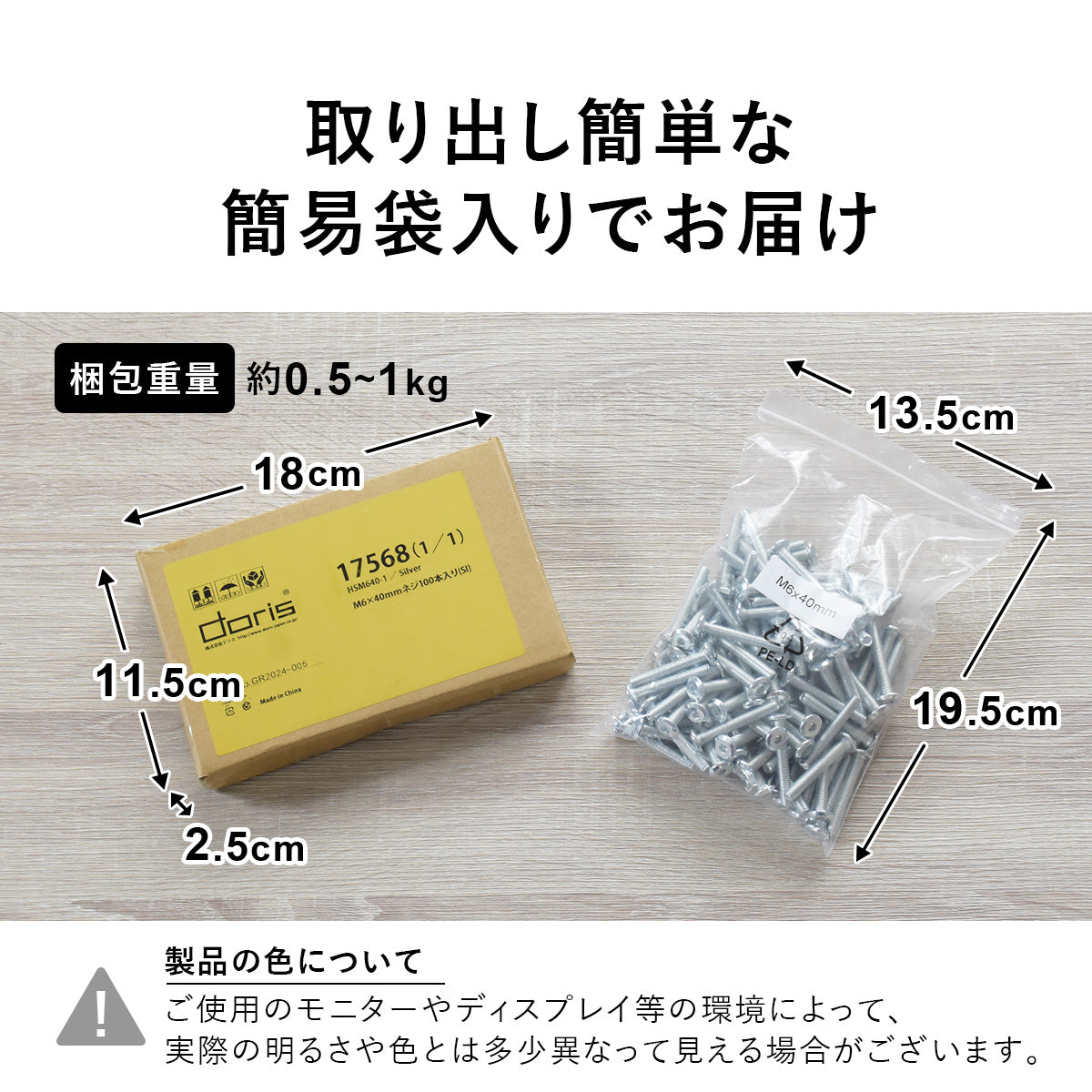 M6×20mm~40mmネジ 各100本入り/M6ナット300個入り