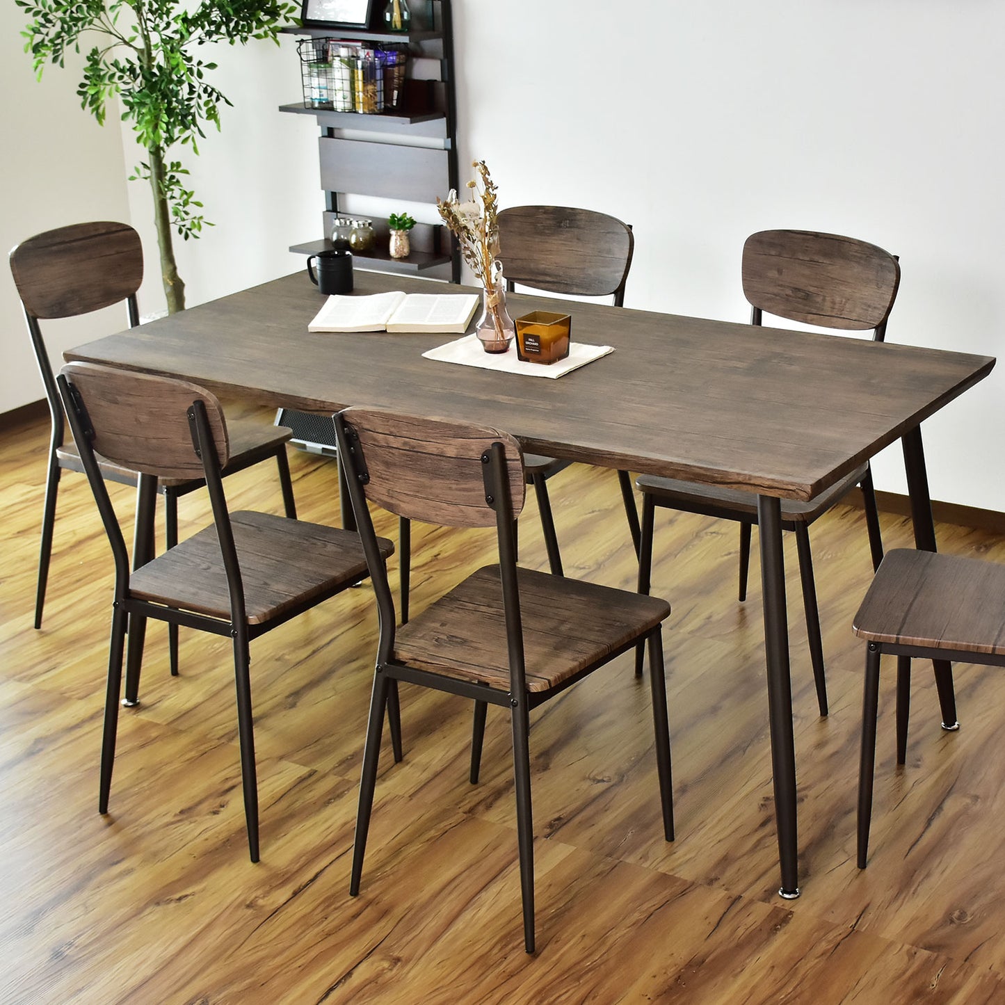 ダイニングセット 160㎝幅 ウォーム7点セット