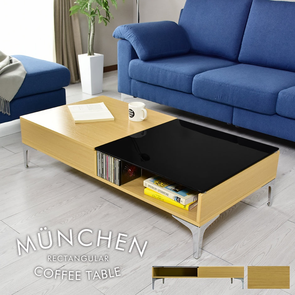 テーブル センターテーブル ガラス 90 ローテーブル モダン 引き出し