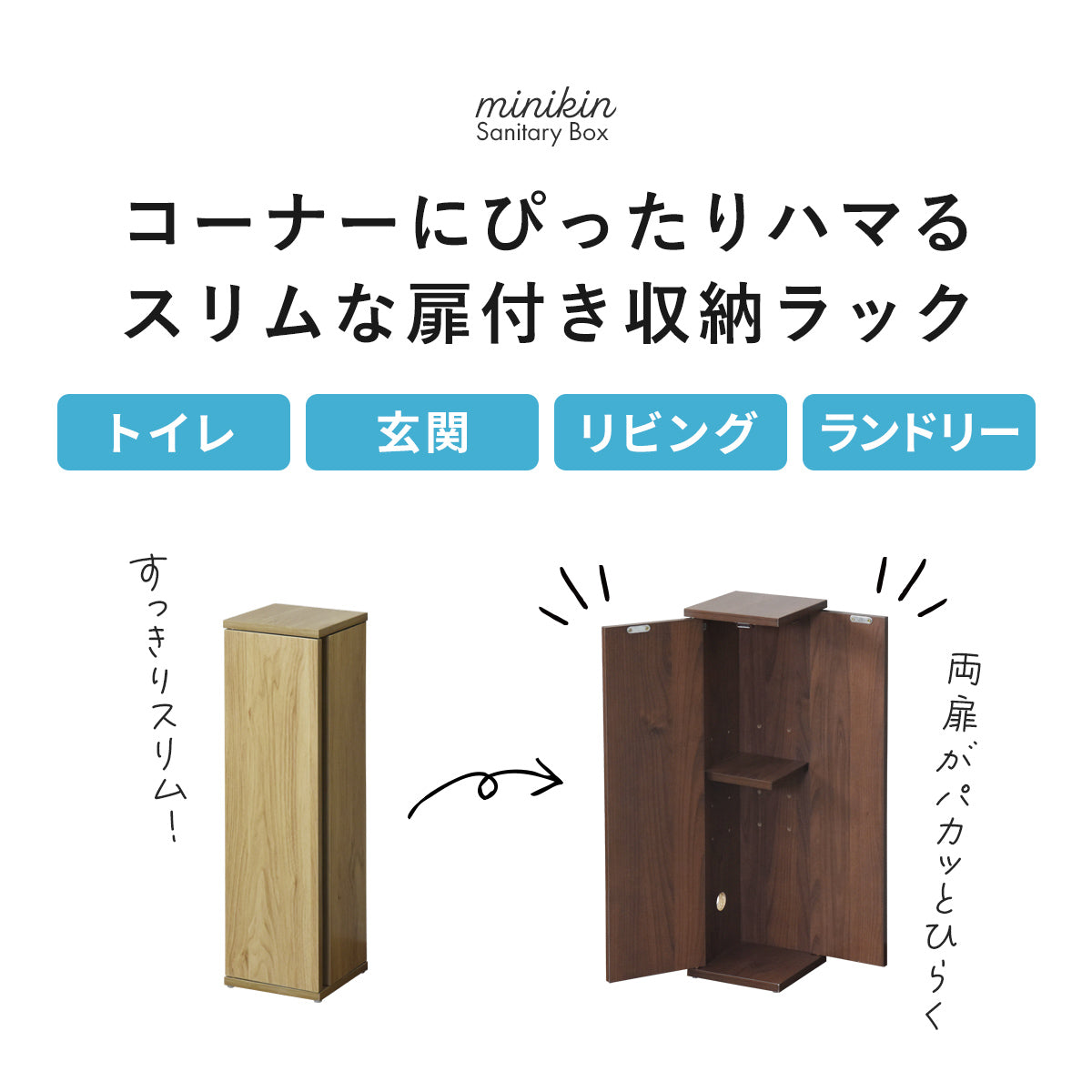 【幅20】サニタリーチェスト ミニキン