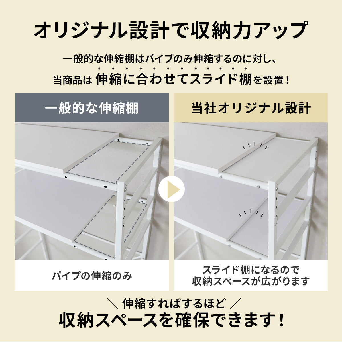 伸縮可能 キッチン収納 キッチンラック ミリア