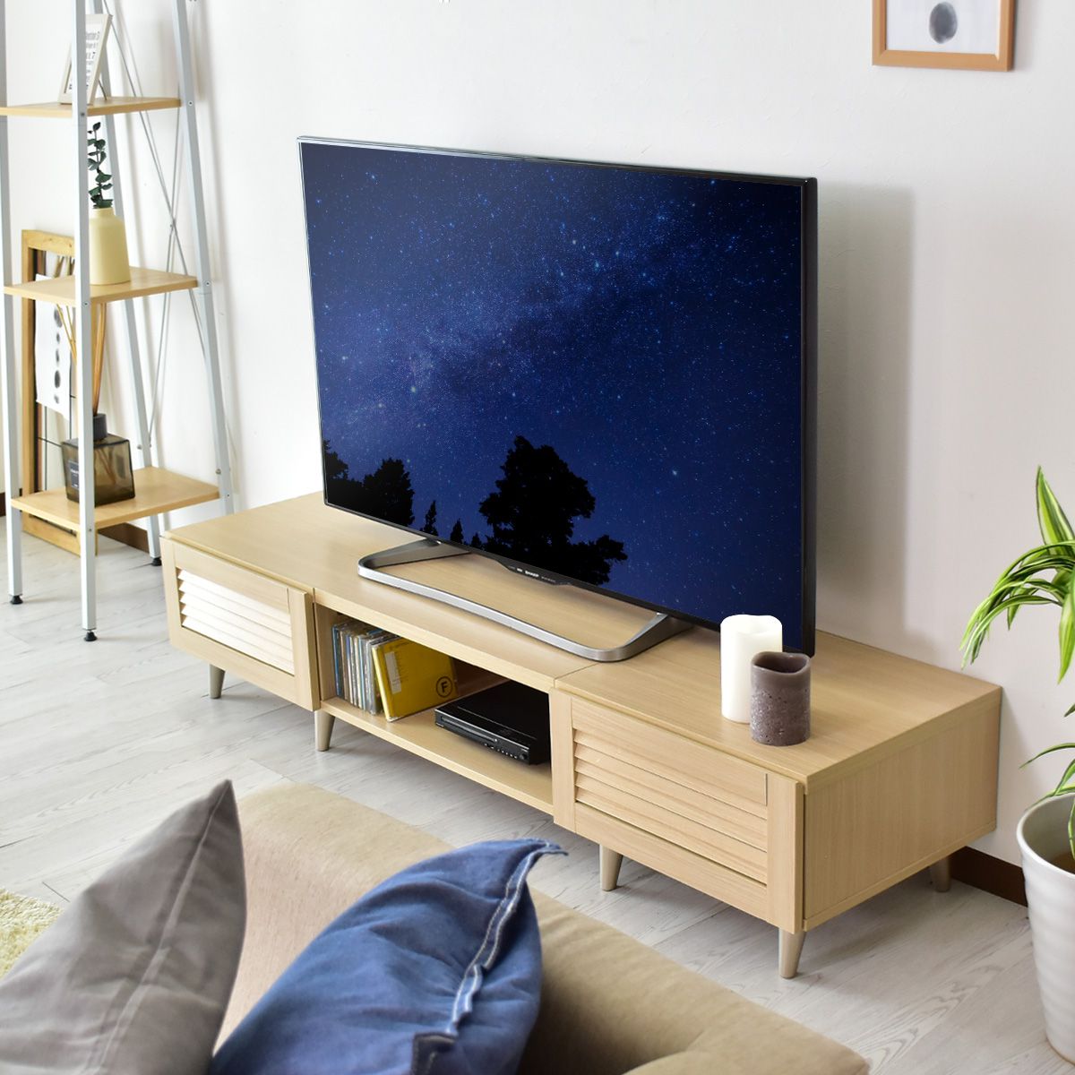 【幅150】 テレビ台 テレビボード 収納付き 50型対応 モールド 150