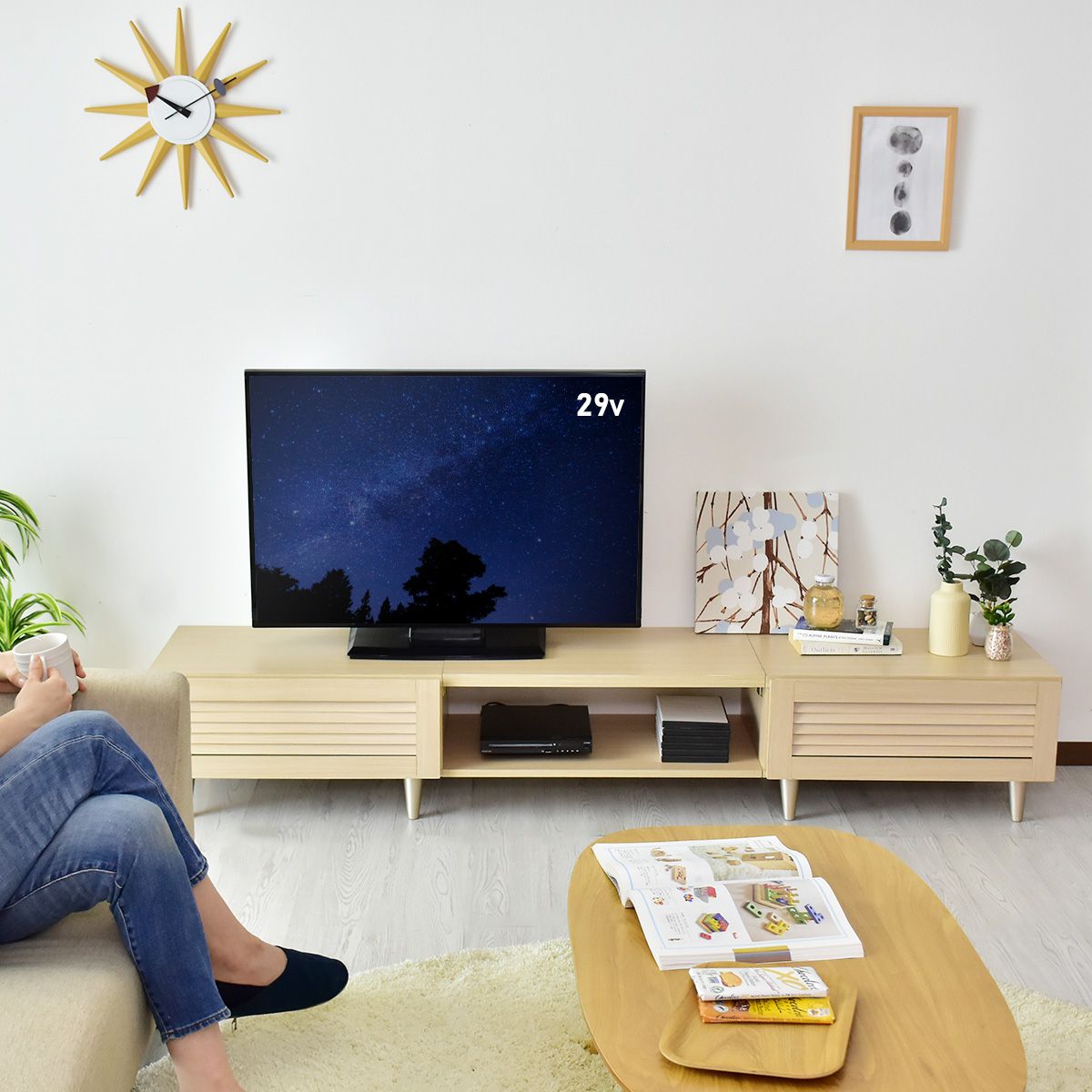 【幅180】 テレビ台 テレビボード 収納付き 52型対応 モールド 180