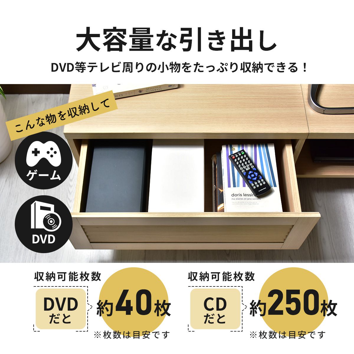 【幅180】 テレビ台 テレビボード 収納付き 52型対応 モールド 180