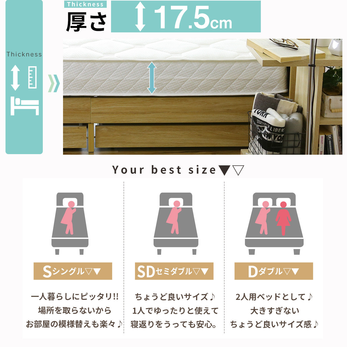 ダブル マットレス ポケットコイル 圧縮ロール梱包 ダブルサイズ プルメリア D