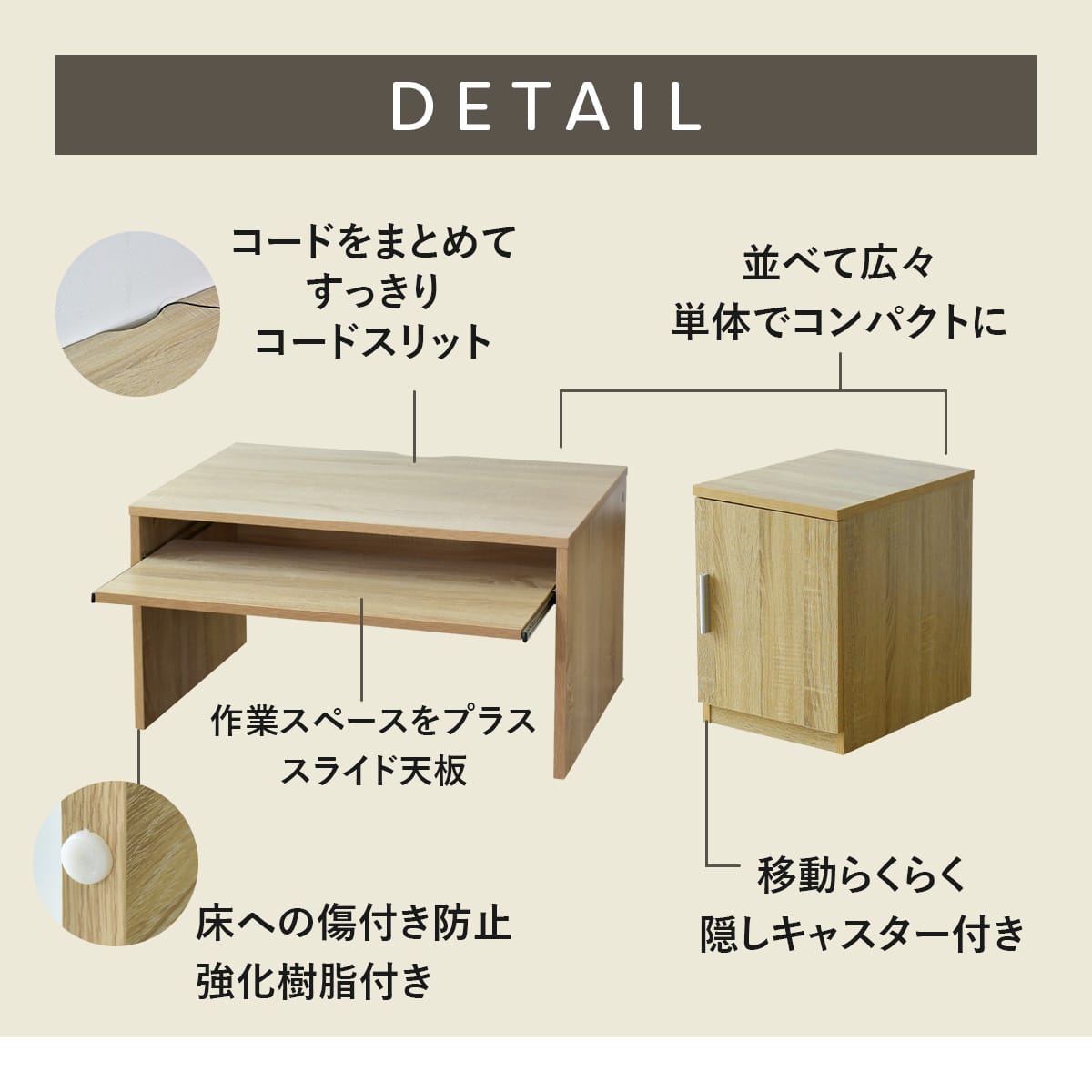 デスク&チェストセット ポゼ