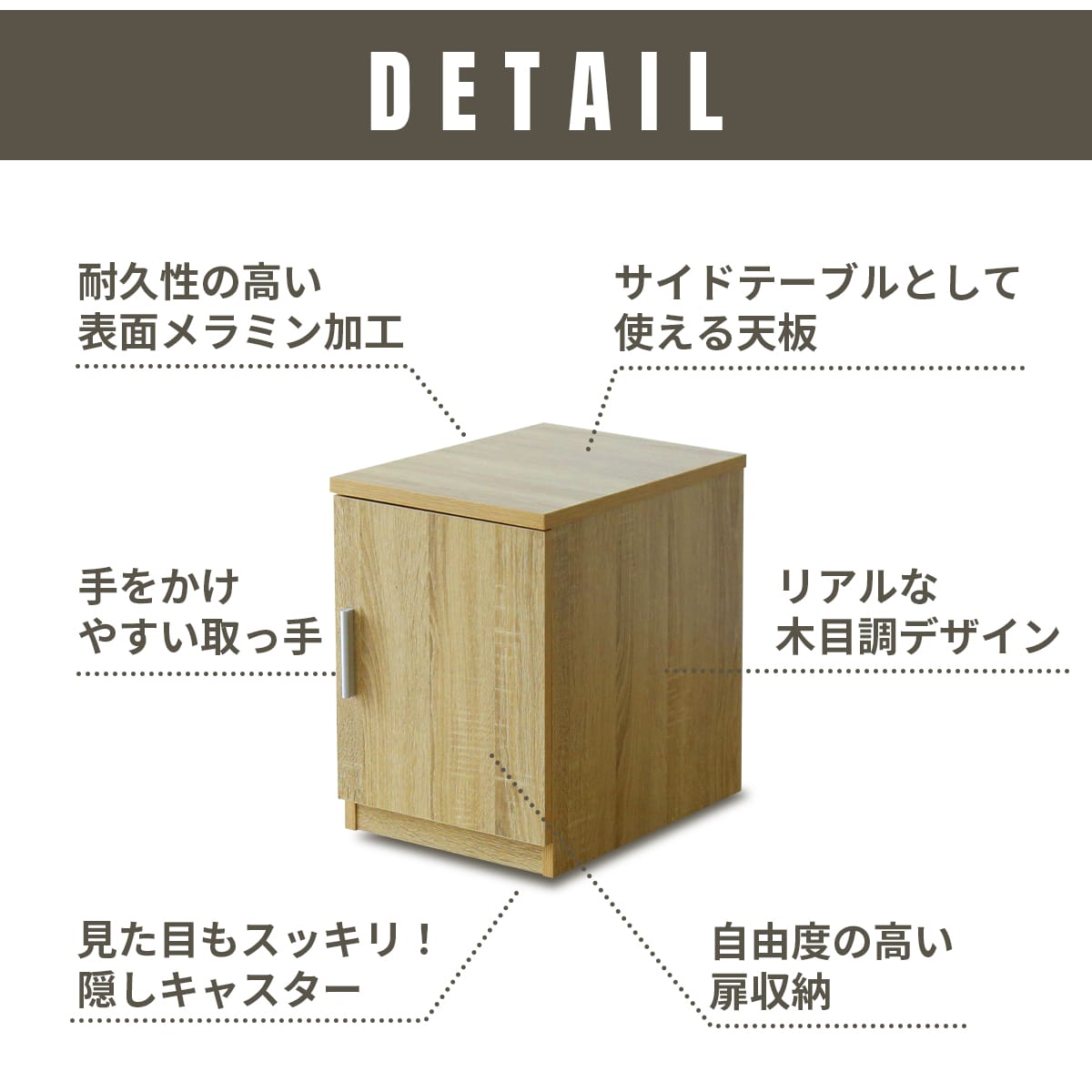 【幅30】 サイドチェスト デスク 収納 キャスター付 ポゼチェスト2