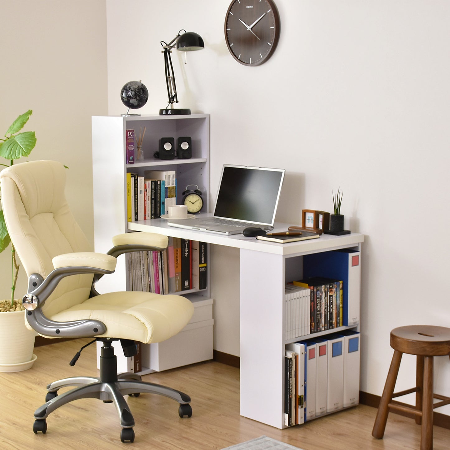 【幅120】大容量収納付きデスク パレスト