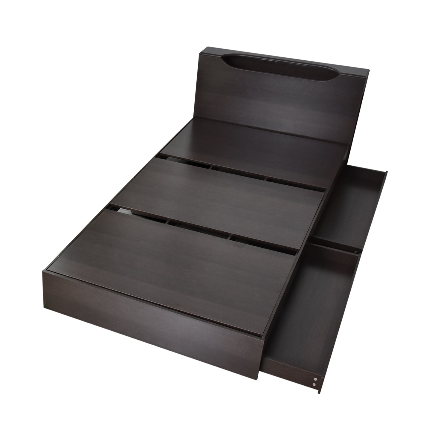 シングル ベッド シングル フレームのみ 収納 LED照明 宮棚 組立式 アンシャンテ S