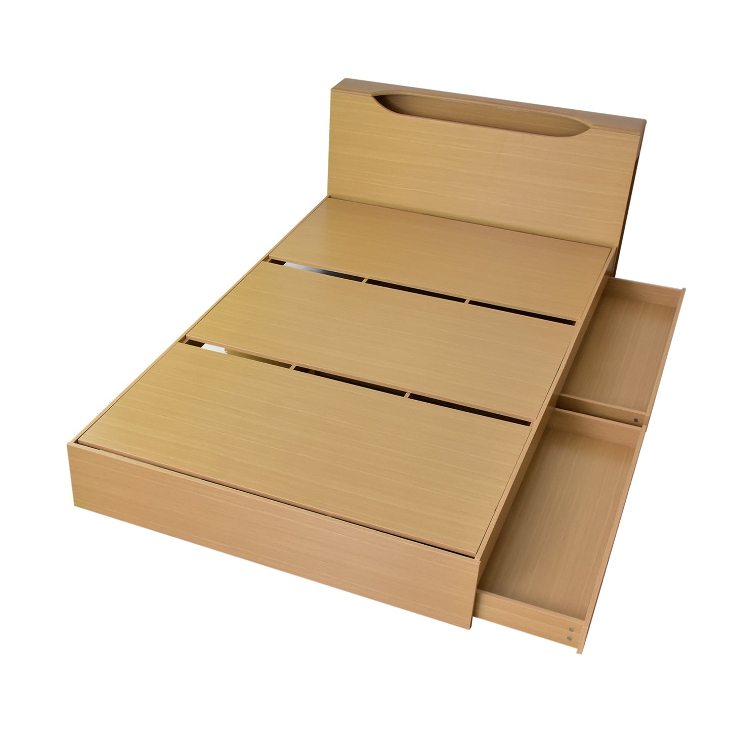 セミダブル ベッド フレームのみ 収納 LED照明 宮棚 組立式 アンシャンテ SD