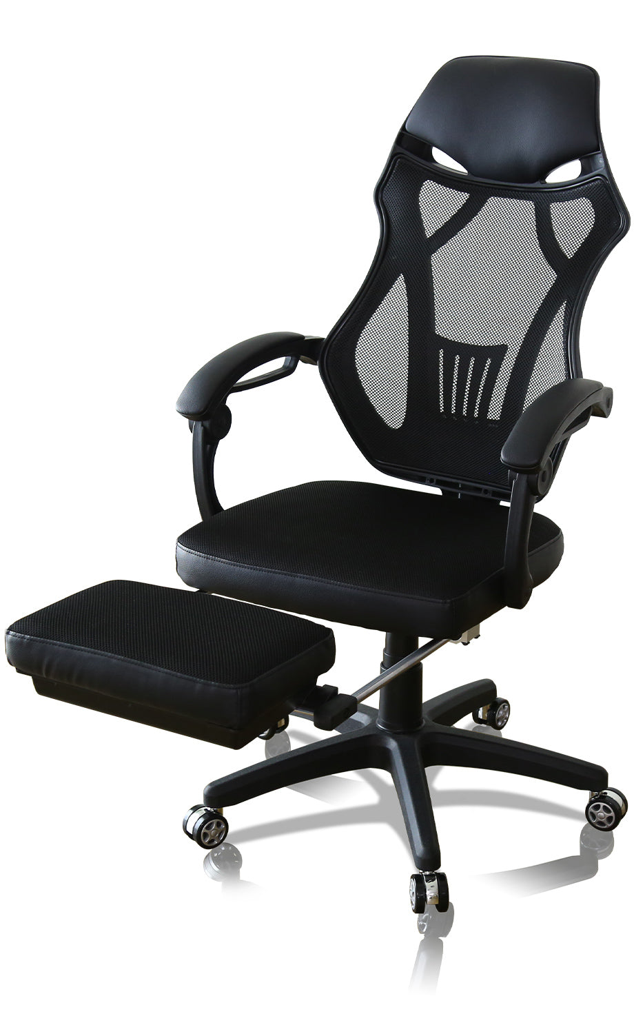 オフィスチェア パソコンチェア イス メッシュ フットレスト付き クロセット