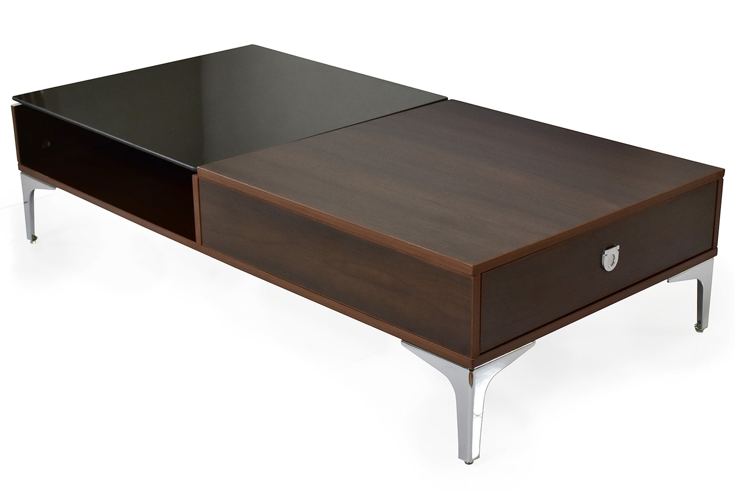 テーブル センターテーブル ガラス 90 ローテーブル モダン 引き出し 収納 ミュンヘン