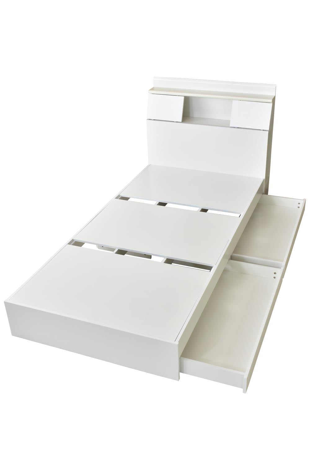 ベッド ダブル フレーム 収納付き スライド扉 コンセント 組立式 グラード