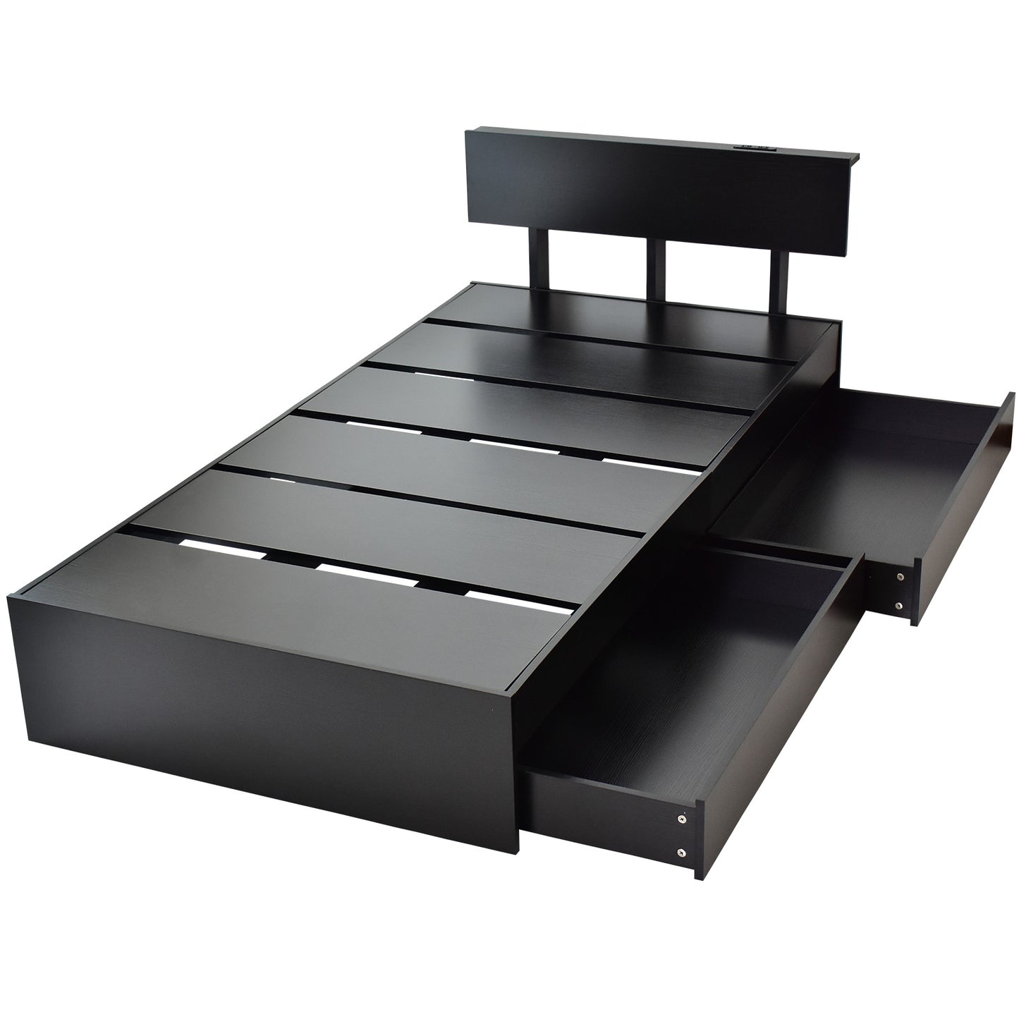 【シングル】 収納付きベッドフレーム セントレイS