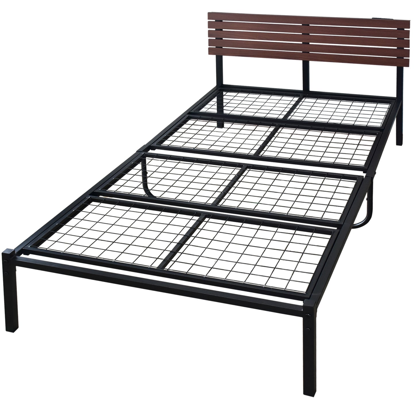 シングルベッド ベッドフレーム コンセント付 ヴィンテージ調 カルム S