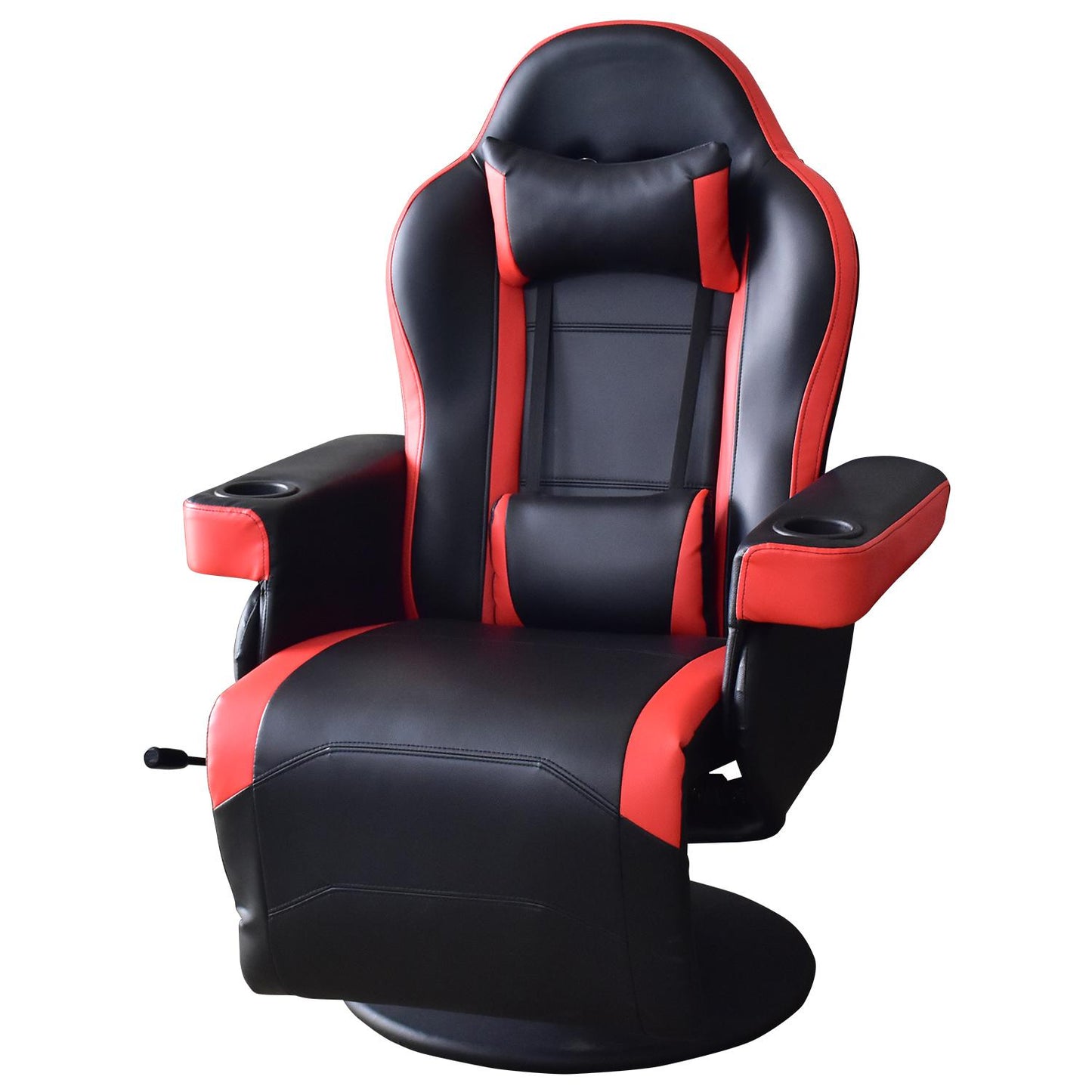 ひとりがけソファ ゲーミングチェア リクライニング 無段階 肘付き ドリンクホルダー付き シャドウ