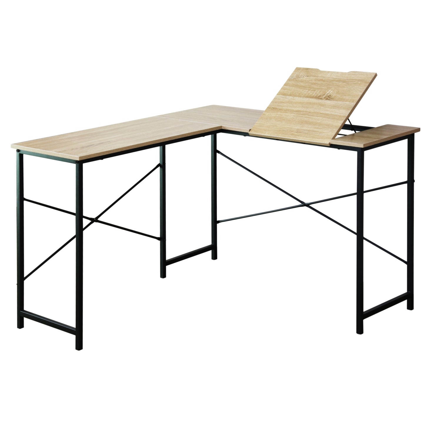 【幅120】天板角度調整ができるL字デスク ナクア