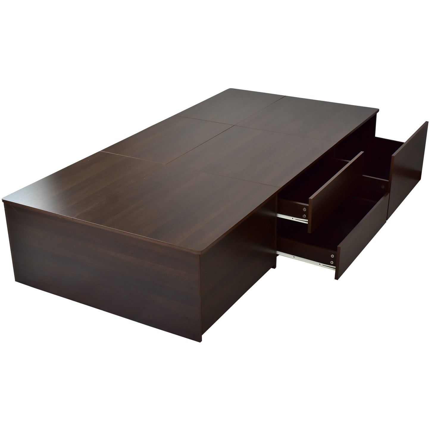 【シングル】 収納付きベッドフレーム デズモンド