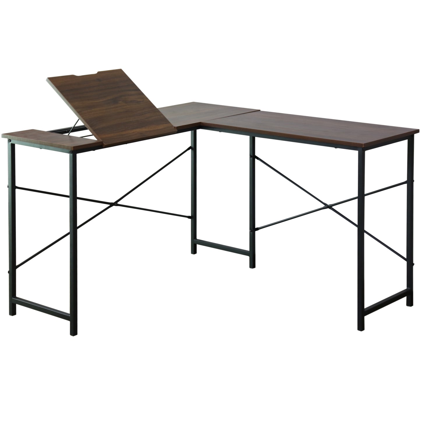 【幅120】天板角度調整ができるL字デスク ナクア