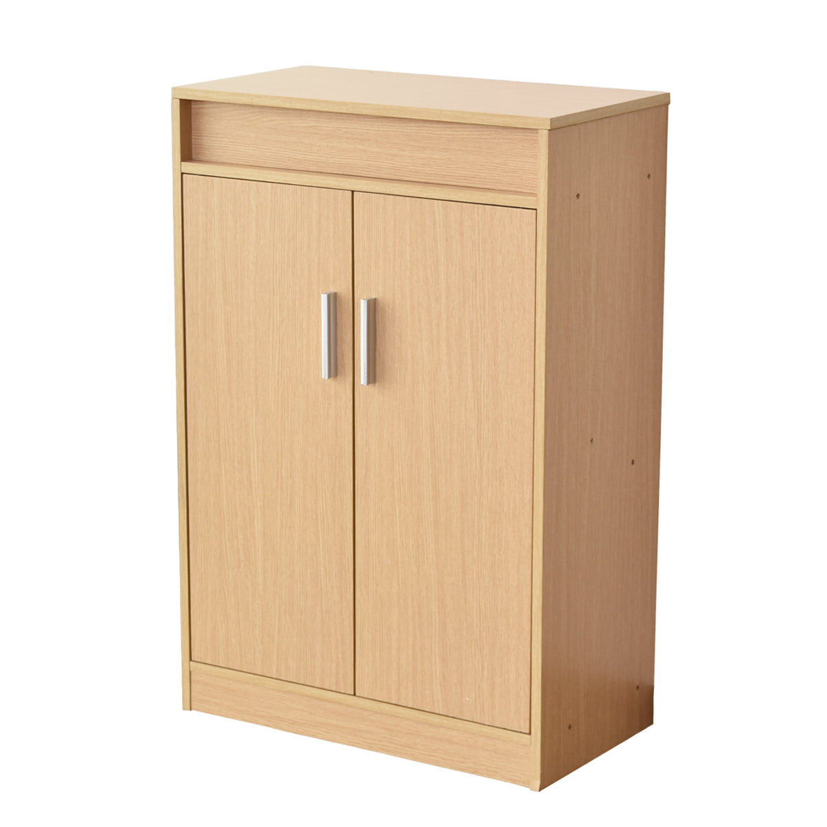 シューズボックス 収納 下駄箱 玄関 ラック 60cm幅 スリム 可動棚 トップオープン ブラウン ナチュラル ピジョン