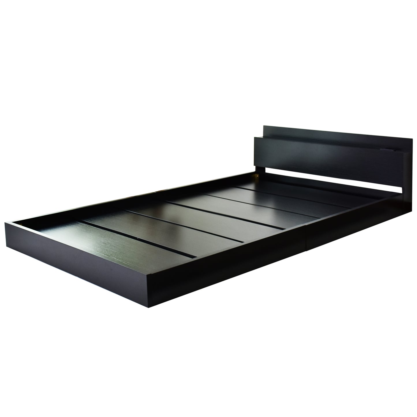 セミダブル ベッド ベッドフレーム ロータイプ 組立式 コンセント付 アトラス SD