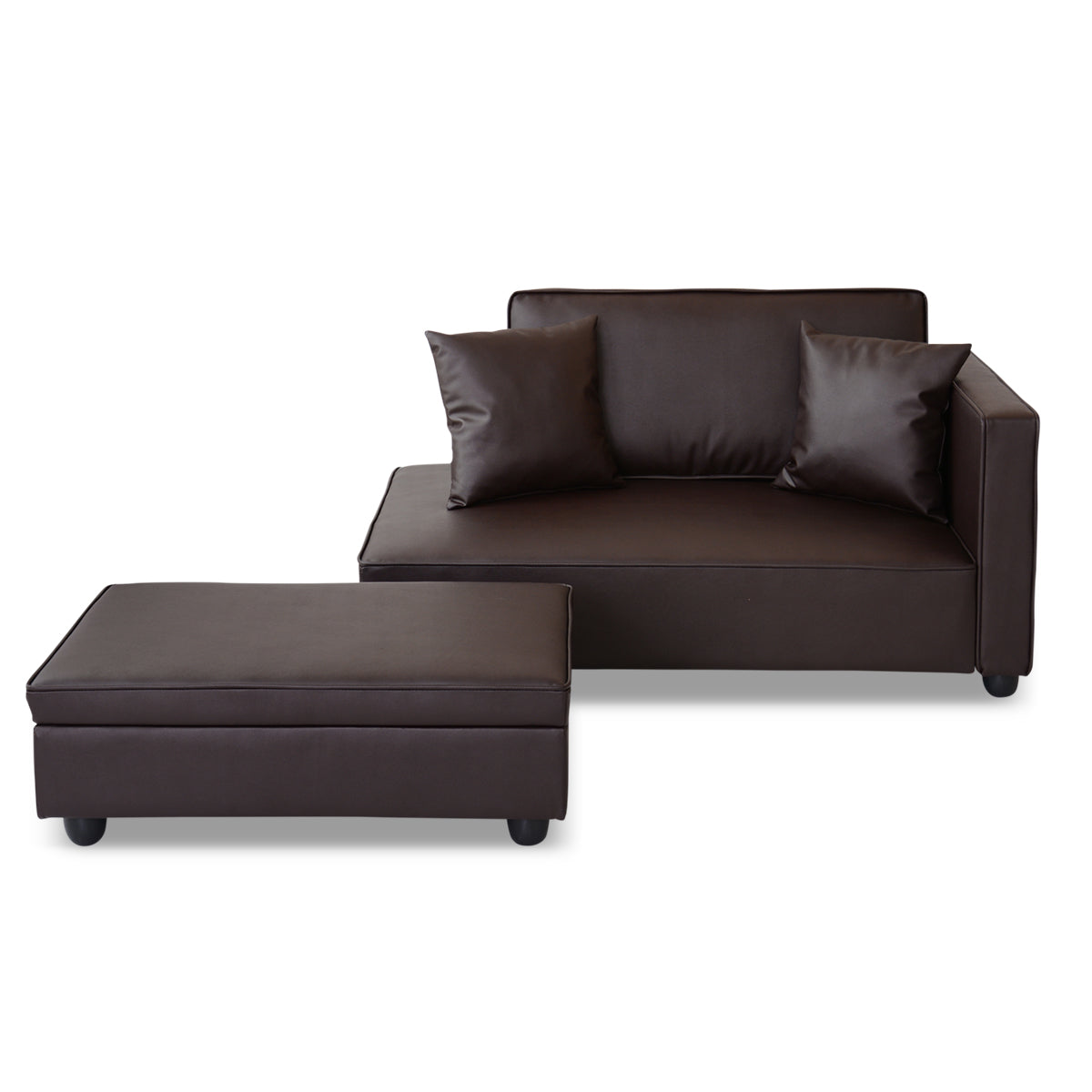 ソファー 2人掛け カウチ ローソファー 収納 オットマン スツール レザー調 sofa ソファ ダイナ