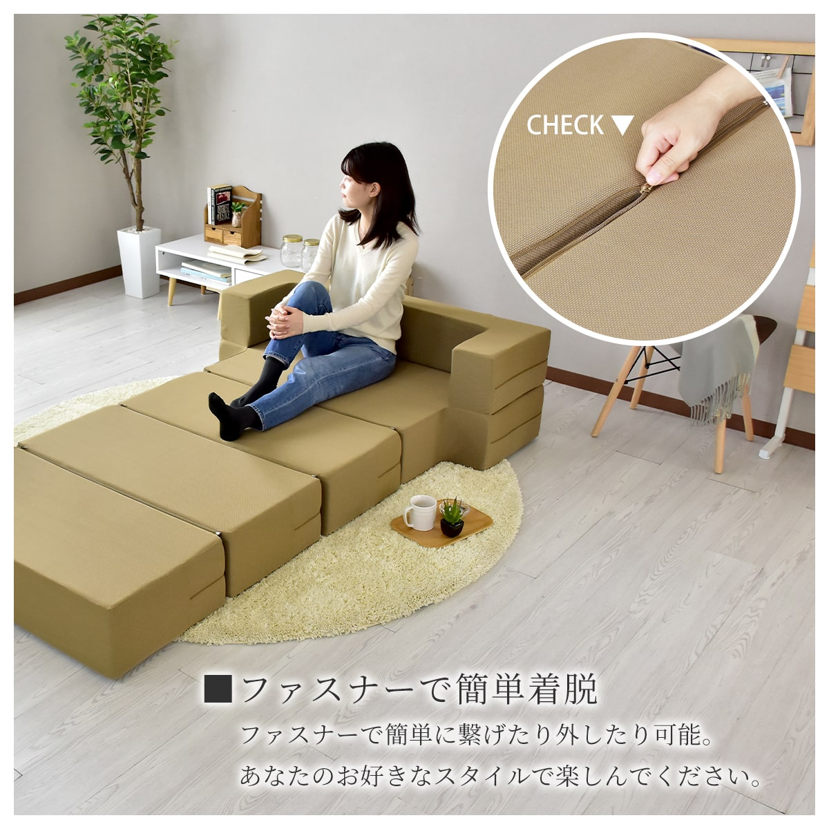 ソファ ソファー ローソファー クッション ソファベッド ソファーベッド マットレス ソファ グイド2P