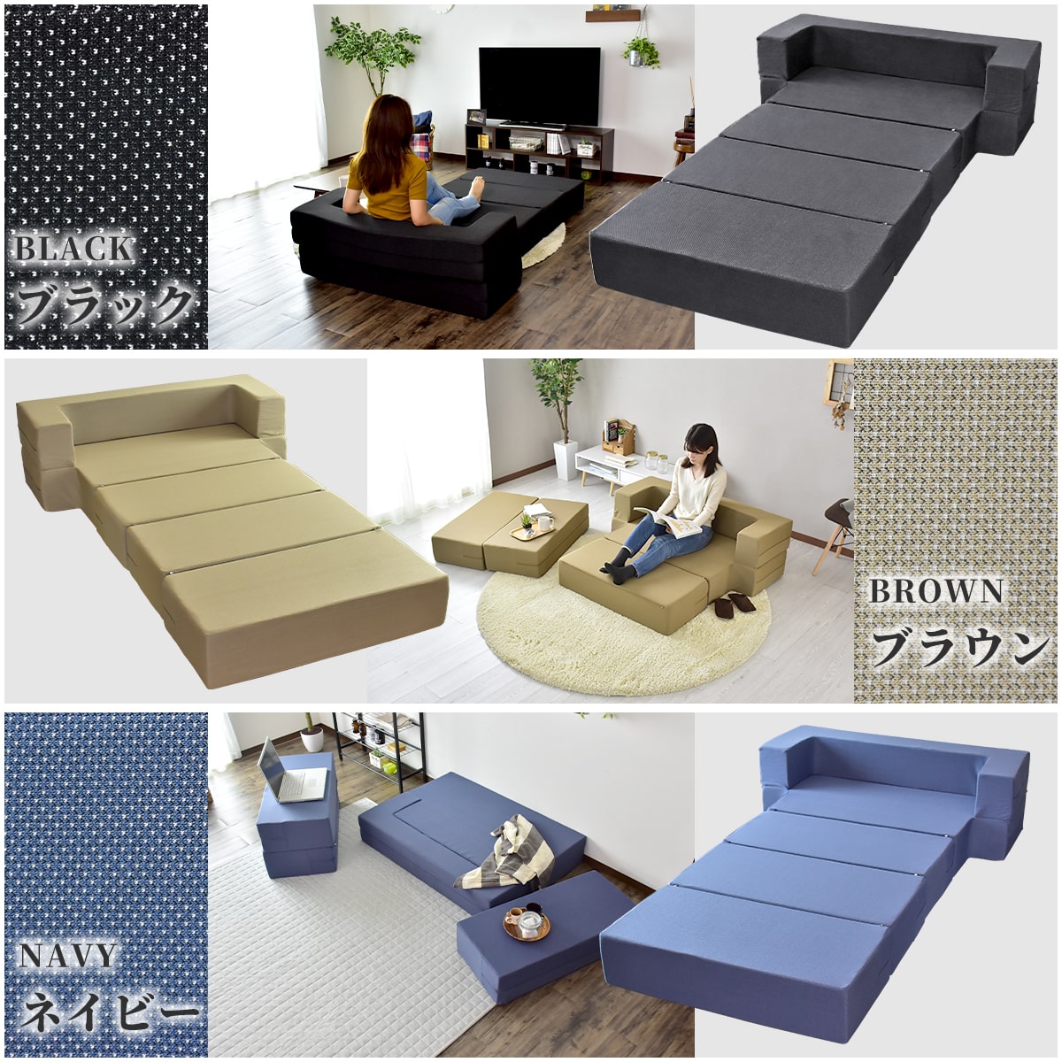 ソファ ソファー ローソファー クッション ソファベッド ソファーベッド マットレス ソファ グイド2P
