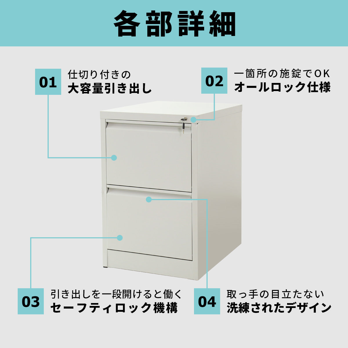 スチールキャビネット ケプロイ2段