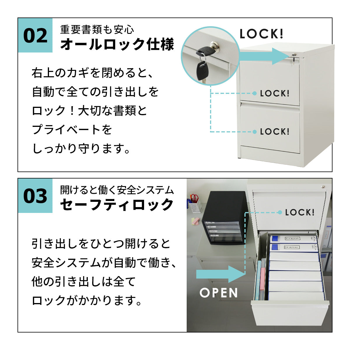 スチールキャビネット ケプロイ2段