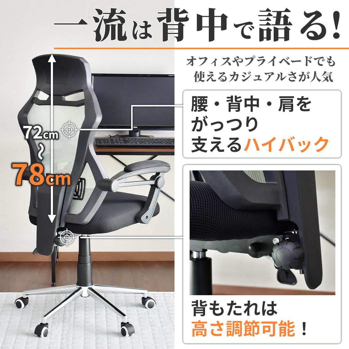 オフィスチェア パソコンチェア イス メッシュ ランバーサポート オード