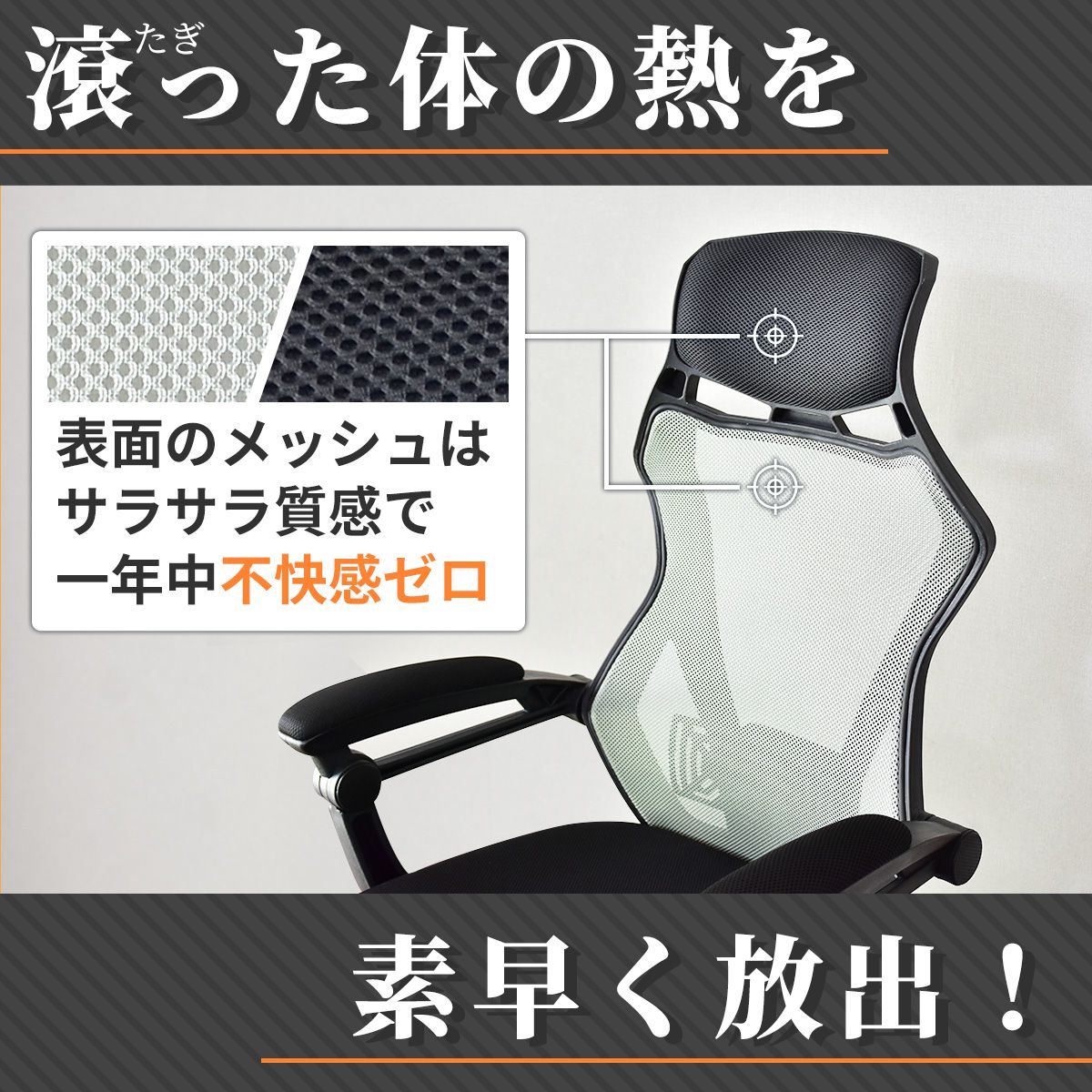オフィスチェア パソコンチェア イス メッシュ ランバーサポート オード