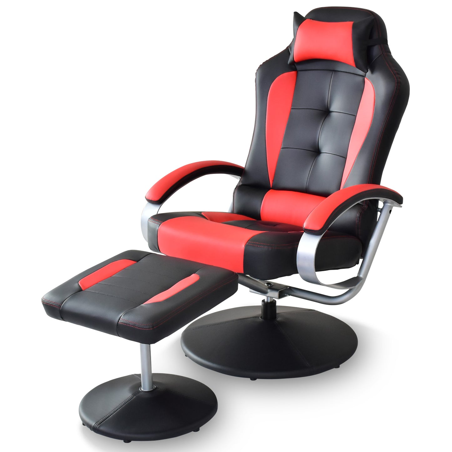 ゲーミングチェア ひとりがけソファ パーソナルソファ リクライニング 無段階 オットマン付 レザー 合皮 ローレル