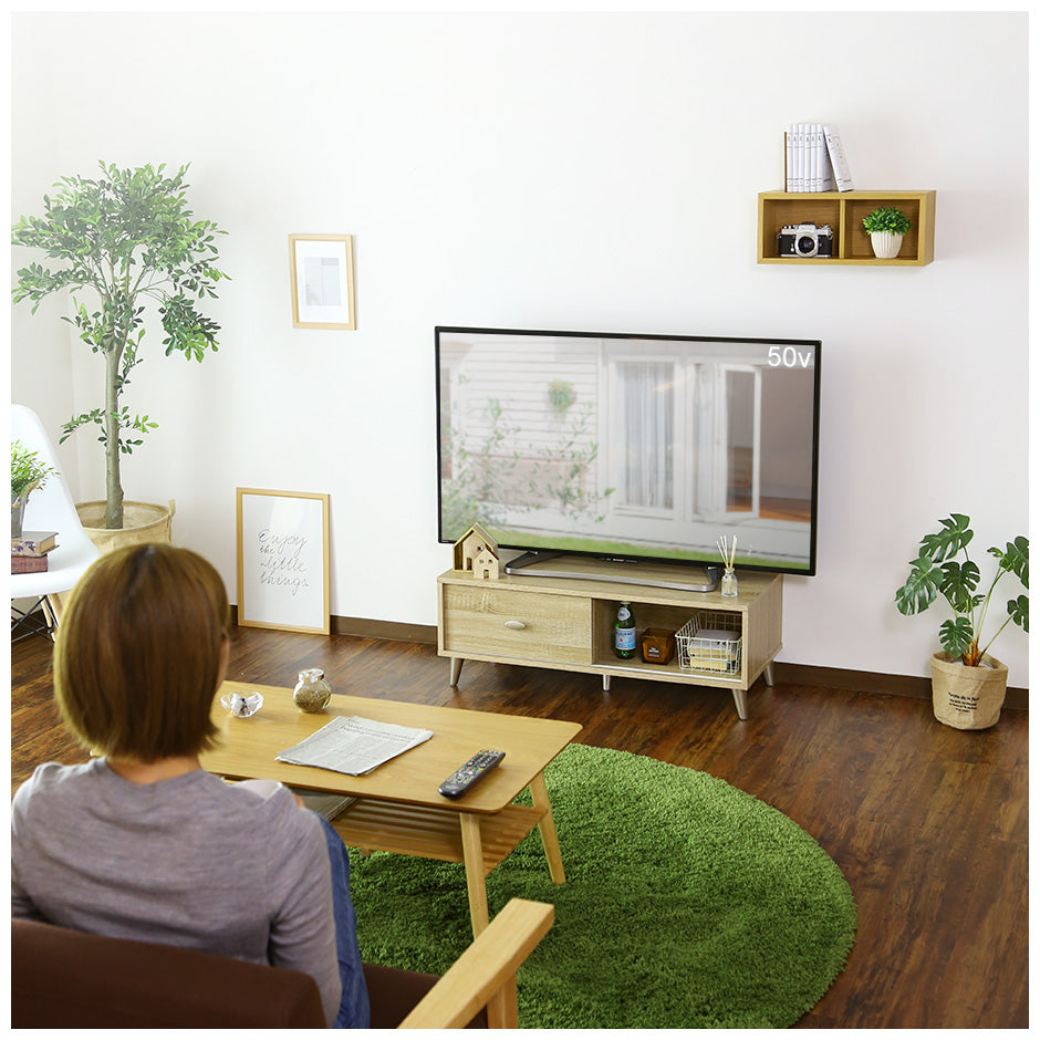 テレビ台 ローボード 脚付き テレビボード 40型対応 コード穴付き スライド扉付 幅90cm ティアナ90