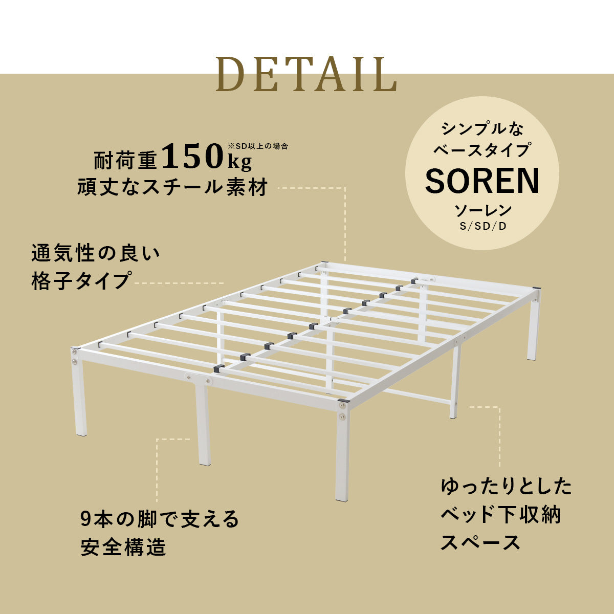 スタイルが選べるシンプルベッド 【S/SD/D】
