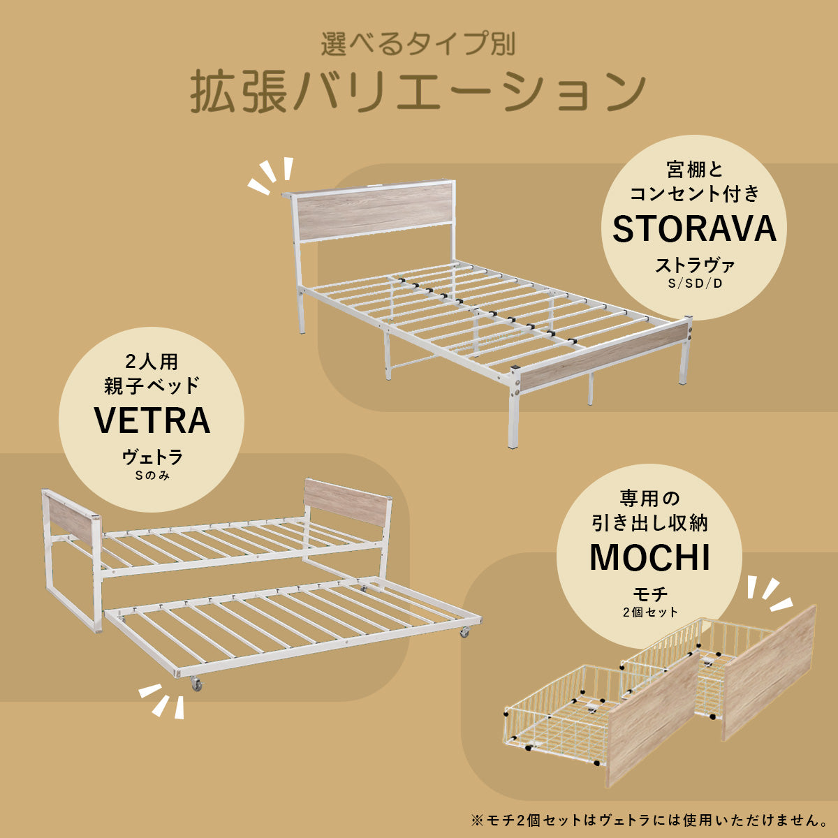 スタイルが選べるシンプルベッド 【S/SD/D】