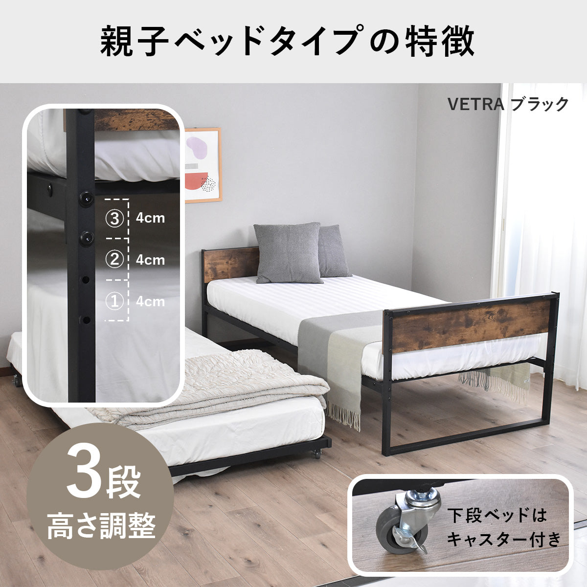 スタイルが選べるシンプルベッド 【S/SD/D】
